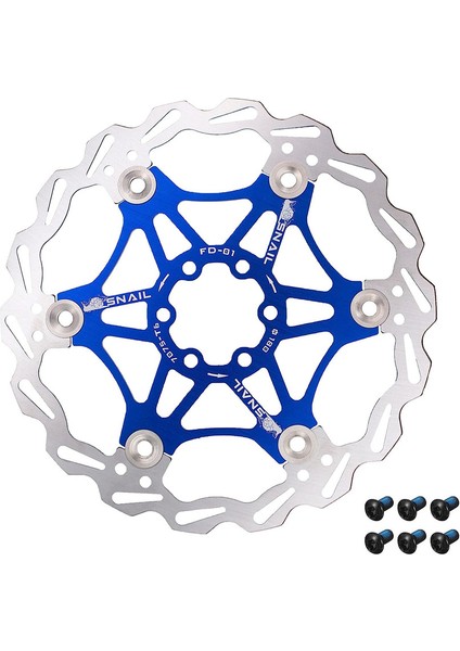 Fren Diskleri, Bisiklet Fren Diskleri, Dağ Bisikleti Yüzer Fren Diskleri, Orta Kilit Sürüş Aksesuarları (Mavi 160MM) (Yurt Dışından)