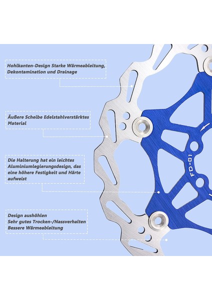 Fren Diskleri, Bisiklet Fren Diskleri, Dağ Bisikleti Yüzer Fren Diskleri, Orta Kilit Sürüş Aksesuarları (Mavi 160MM) (Yurt Dışından) fırsatları