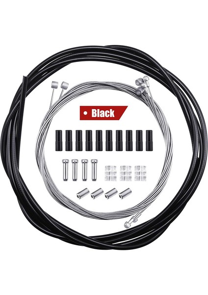 4 Parça Evrensel Iç Bisiklet Fren Kablosu Muhafaza Kiti Dağ Bisikletleri Yol Bisikletleri Için Yedek Bisiklet Fren Kablosu (Siyah) (Yurt Dışından)