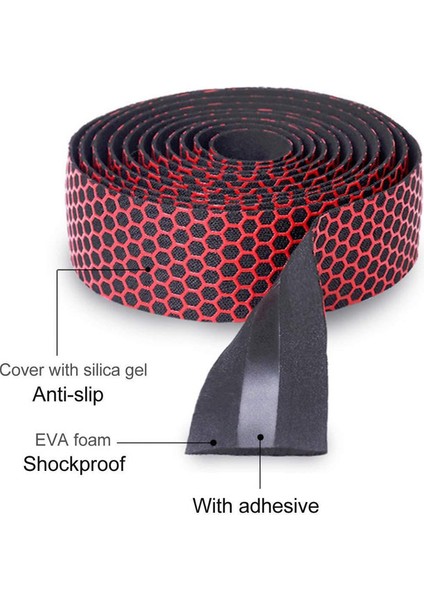 Kendinden Yapışkanlı Kaymaz Altıgen Nefes Alabilir Bisiklet Gidon Bandı Kapaklı Yol Bisikleti Gidonları (Beyaz, Çift, Yaklaşık 2m Uzunluğunda * 3cm Genişliğinde) (Yurt Dışından) modelleri