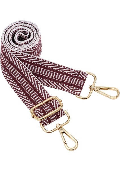 Geniş Omuz Askısı Ayarlanabilir Yedek Kemer Çapraz Kanvas ÇANTA（J45BROWN Altın TOKA）70-135CM (Yurt Dışından)