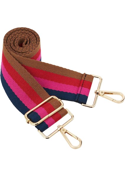 Geniş Omuz Askısı Ayarlanabilir Yedek Kemer Çapraz Kanvas Çanta（koyu Mavi Bordo Çizgili） (Yurt Dışından)