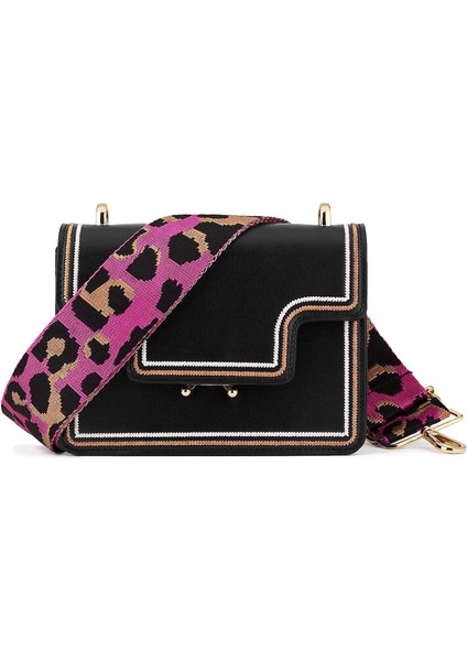 Geniş Omuz Askısı Ayarlanabilir Yedek Kemer Çapraz Kanvas Çanta（gül Leopar Desenlialtın Toka (Yurt Dışından) fırsatları