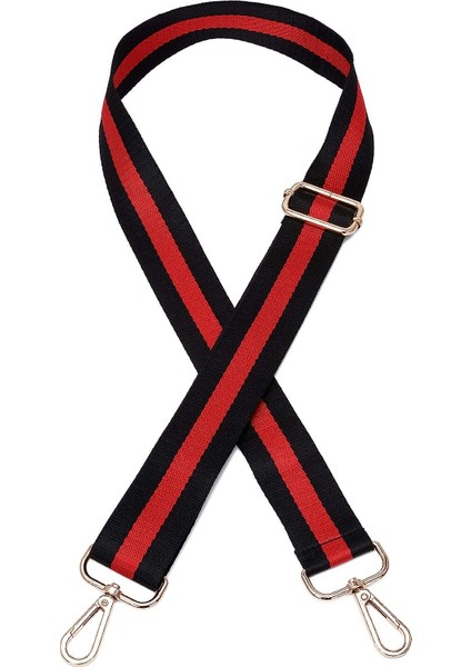 Geniş Omuz Askısı Ayarlanabilir Yedek Kemer Çapraz Kanvas Çanta（siyah ve KIRMIZI）80-130CM (Yurt Dışından)