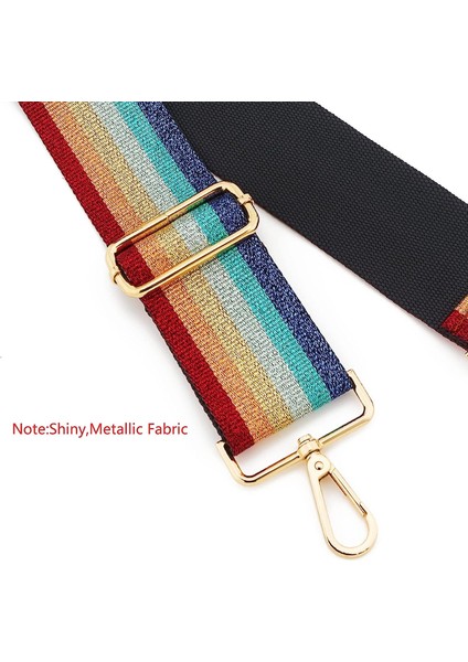 Geniş Omuz Askısı Ayarlanabilir Yedek Kemer Crossbody Kanvas Çanta (Renkli Gökkuşağı Altın Toka) (Yurt Dışından) modelleri