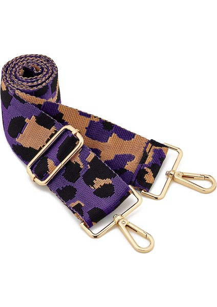 Geniş Omuz Askısı Ayarlanabilir Yedek Kemer Çapraz Kanvas Çanta（mor ve Altın KANCALAR80-130CM (Yurt Dışından)