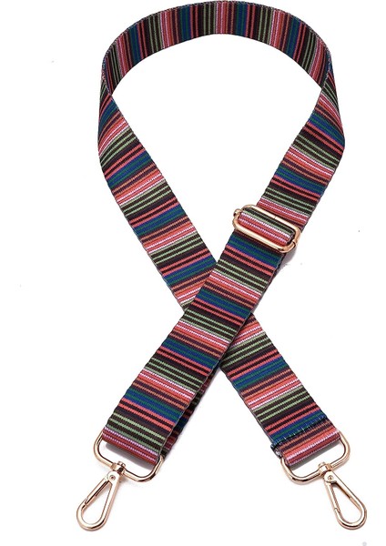 Geniş Omuz Omuzları Ayarlanabilir, Değiştirilebilir Kemer Çantası (Renkli Çizgili Altın Kemerler) (Yurt Dışından)