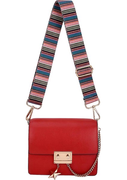 Geniş Omuz Omuzları Ayarlanabilir, Değiştirilebilir Kemer Çantası (Renkli Çizgili Altın Kemerler) (Yurt Dışından) fırsatları