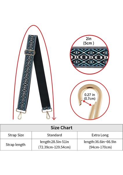 Geniş Omuz Askısı Ayarlanabilir Yedek Kemer Crossbody Kanvas Çanta（no. 33ALTIN TOKA）80-140CM (Yurt Dışından) modelleri