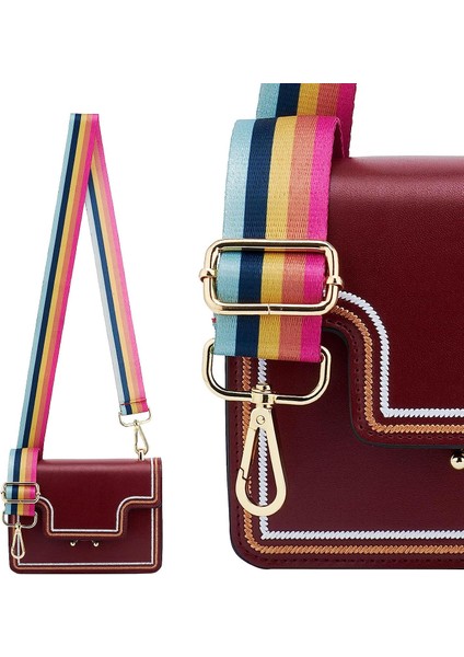 Geniş Omuz Askısı Ayarlanabilir Yedek Kemer Çapraz Kanvas Çanta（retro GÖKKUŞAĞI）80-130CM (Yurt Dışından) fırsatları