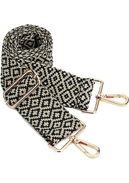 Geniş Omuz Askısı Ayarlanabilir Yedek Kemer Çapraz Kanvas ÇANTA（SIYAH）80-130CM (Yurt Dışından)