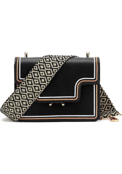 Geniş Omuz Askısı Ayarlanabilir Yedek Kemer Çapraz Kanvas ÇANTA（SIYAH）80-130CM (Yurt Dışından) fırsatları