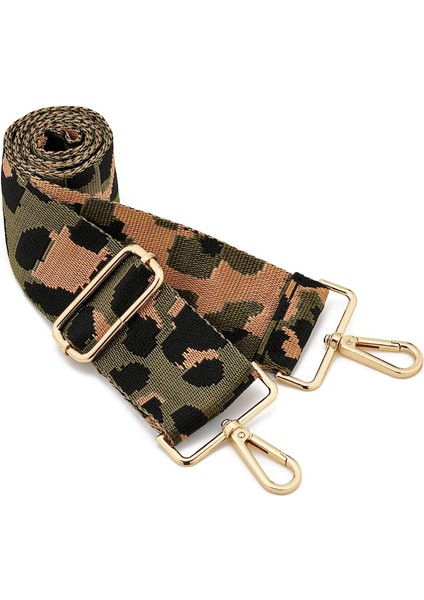 Geniş Omuz Kayış Ayarlanabilir Yedek Kemer Crossbody Kanvas Çanta（altın Tokalı Ordu Yeşili） (Yurt Dışından)