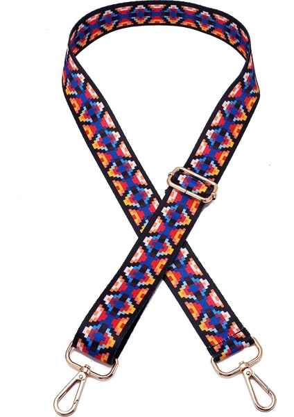 Geniş Omuz Askısı Ayarlanabilir Yedek Kemer Crossbody Kanvas Çanta (Siyah Dantel Altın Toka) (Yurt Dışından)