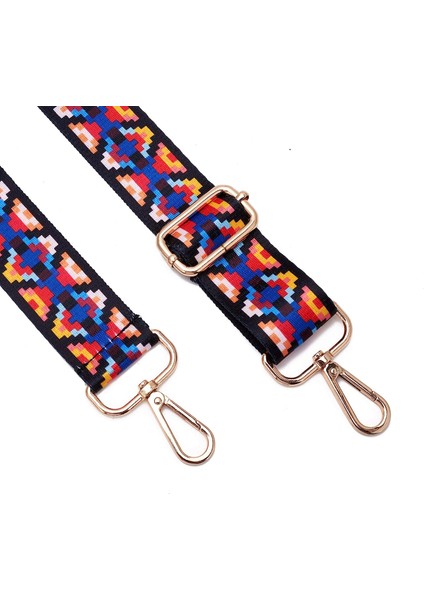 Geniş Omuz Askısı Ayarlanabilir Yedek Kemer Crossbody Kanvas Çanta (Siyah Dantel Altın Toka) (Yurt Dışından) fiyatları