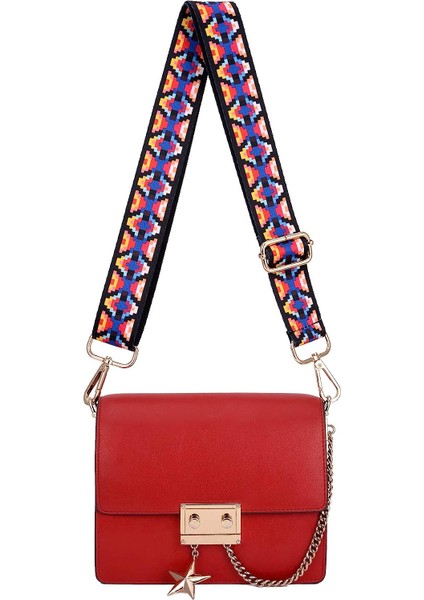 Geniş Omuz Askısı Ayarlanabilir Yedek Kemer Crossbody Kanvas Çanta (Siyah Dantel Altın Toka) (Yurt Dışından) fırsatları