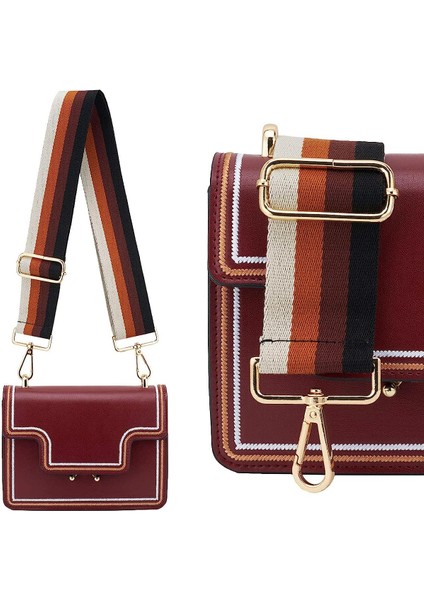 Geniş Omuz Askısı Ayarlanabilir Yedek Kemer Çapraz Kanvas Çanta（siyah Kahverengi ÇIZGILI）80-130CM (Yurt Dışından) fırsatları