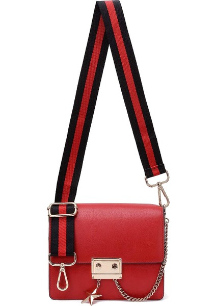 Geniş Omuz Askısı Ayarlanabilir Yedek Kemer Crossbody Kanvas Çanta（siyah ve Kırmızı ÇIZGILI）78-140CM (Yurt Dışından) modelleri