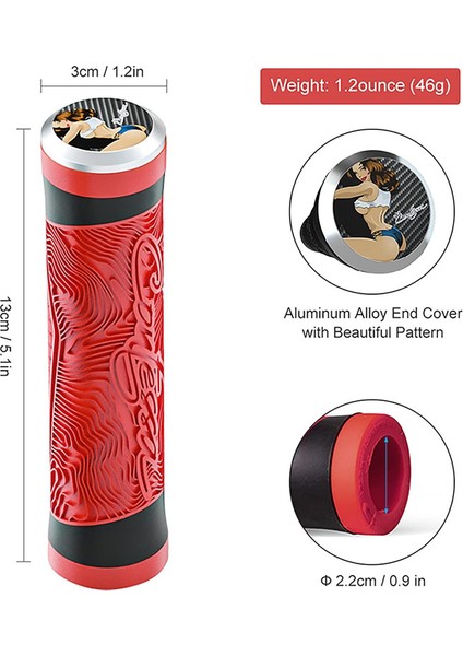 1 Çift Ergonomik Bisiklet Gidon Sapları Kaymaz Silikon Evrensel Gidon Kapakları, Dağ Bisikletleri Için Çubuk Uçlu (Kırmızı, 130 * 30MM) (Yurt Dışından) fırsatları