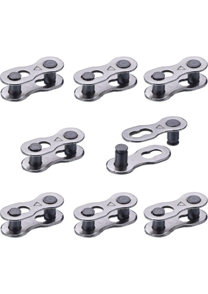 8 Çift Gümüş Yeniden Kullanılabilir Bisiklet Zinciri Kelepçesi (6 7 8 Hız) (Yurt Dışından)