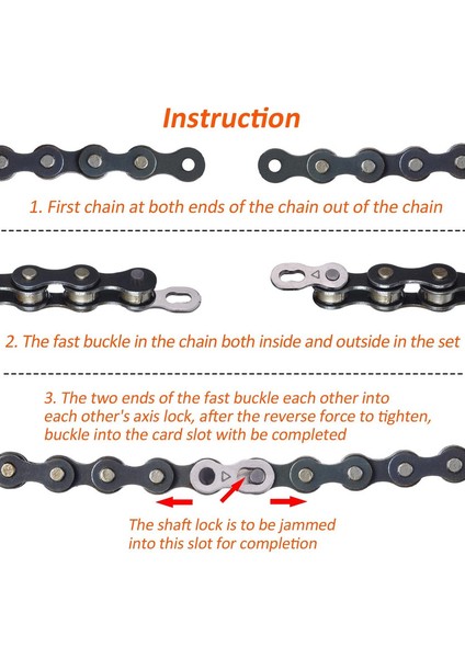 8 Çift Gümüş Yeniden Kullanılabilir Bisiklet Zinciri Kelepçesi (6 7 8 Hız) (Yurt Dışından) fiyatları