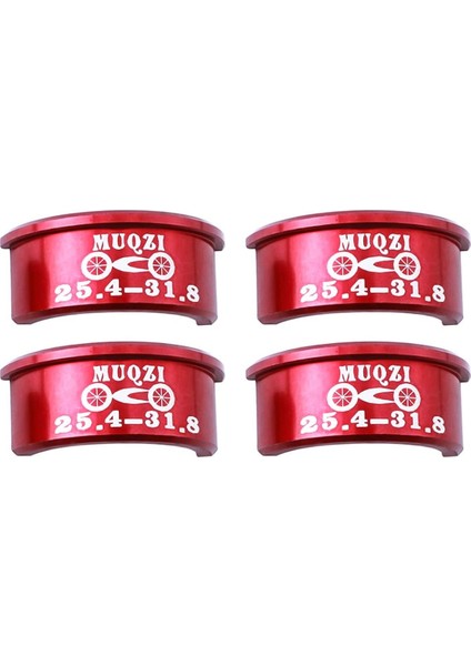 1 Set 4 Alüminyum Alaşımlı Bisiklet Gidon Ara Parçaları 25.4mm - 31.8mm, Adaptör, Ara Parçalar, Bisiklet Gidonları Için Dönüştürme Levhası, Gövde Redüktörü (Kırmızı) (Yurt Dışından)