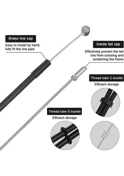 Bisiklet Fren Kablosu Muhafaza Kiti 1 Set Bisiklet Fren Hattı, Bisiklet Fren Nipelleri Kablo Kılavuz Hortumu, Dağ Bisikleti Yol Bisikleti Için Plastik Hortumlar Içerir (Siyah) (Yurt Dışından) modelleri