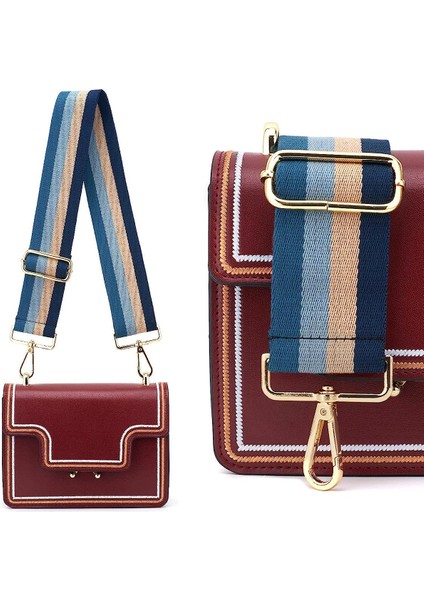 Geniş Omuz Askısı Ayarlanabilir Yedek Kemer Çapraz Kanvas Çanta（mavi ÇIZGILI）80-130CM (Yurt Dışından) fırsatları