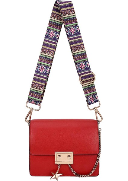 Geniş Omuz Askısı Ayarlanabilir Yedek Kemer Crossbody Kanvas Çanta (Etnik Tarz Altın Toka) (Yurt Dışından) fırsatları