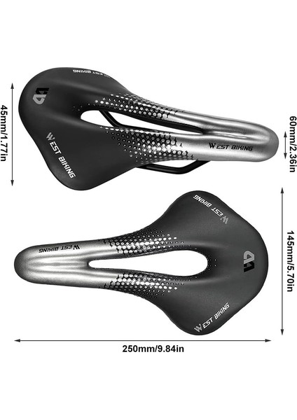 Dağ Bisikletleri, Yarış Bisikletleri, Eğlence Bisikletleri, Katlanır Bisikletler Gibi Çoğu Bisiklet Için Teotake Hollow Su Geçirmez Bisiklet Selesi (Siyah-Gümüş) (Yurt Dışından) fiyatları