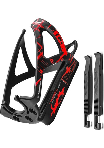 Su Şişesi Tutucu, Elastik Bisiklet Şişe Tutucu, 2 Lastik Kovalayıcılı, Şişe Ağzı Harita Pozisyonlu, Bisikletler, Çocuk Bisikletleri Için (Siyah-Kırmızı) (Yurt Dışından)