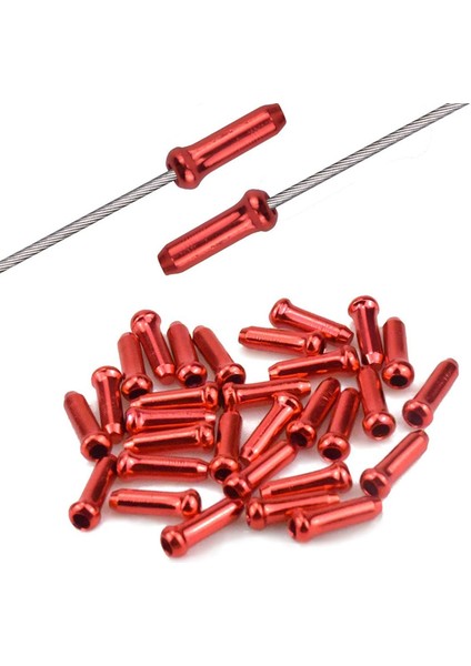 30 Adet Fren Kablosu Uç Kapağı, Alaşım Fren Kablosu Uç Kapakları, Dağ Bisikletleri Için Fren Kablosu Uç Kapağı (Kırmızı) (Yurt Dışından)