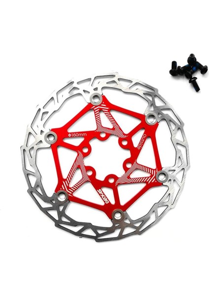 160MM Paslanmaz Çelik Yüzer Diskli Fren - Dağ Bisikletleri Için, Kırmızı (Yurt Dışından)
