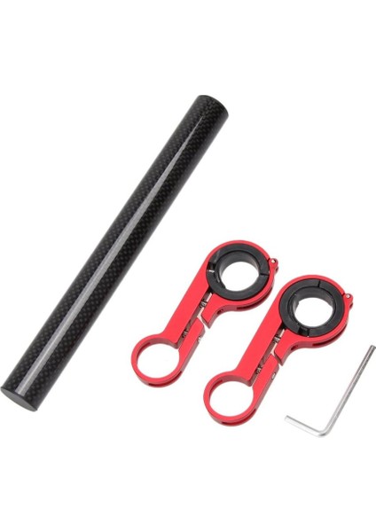 Hız Göstergesi Fener Tutucu Için Çift Dağ Bisikleti Gidon Uzatıcı (20 cm Çift Çerçeve Kırmızı Karbon Tüp) (Yurt Dışından) modelleri