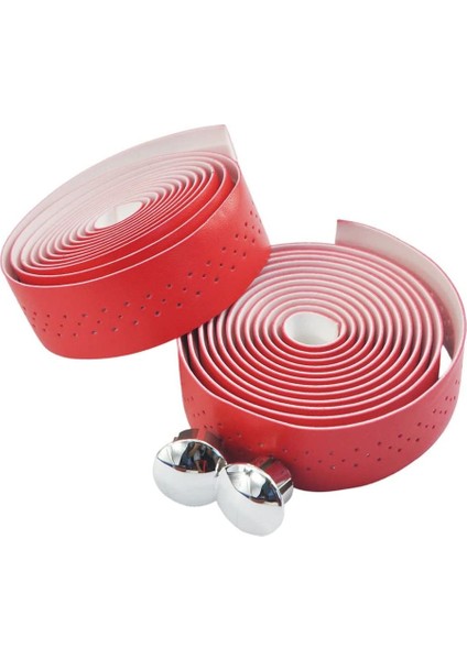 Yol Dişli Bisikleti Için Lüks Sentetik Deri Kaplamalı Bir Çift Gidon Bandı (Kırmızı, Yaklaşık 2m Uzunluğunda * 3cm Genişliğinde) (Yurt Dışından)