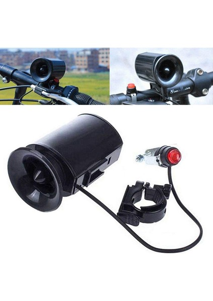 6 Çeşit Ses Süper Blues Elektronik Bisiklet Zili, Güçlü Alarm Güvenlik Zili Kornası (Siyah, 8.8 * 4 * 5.4 Cm) (Yurt Dışından)