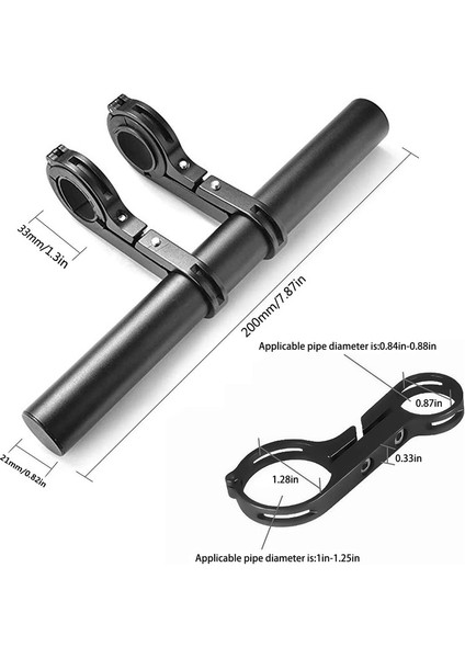 Bisiklet Gidon Uzatıcı, Alüminyum Alaşımlı Bisiklet Gidon Uzatıcı 20CM, Işıklar, Çift Kelepçeli Telefon Tutucular (Mavi) (Yurt Dışından) fiyatları