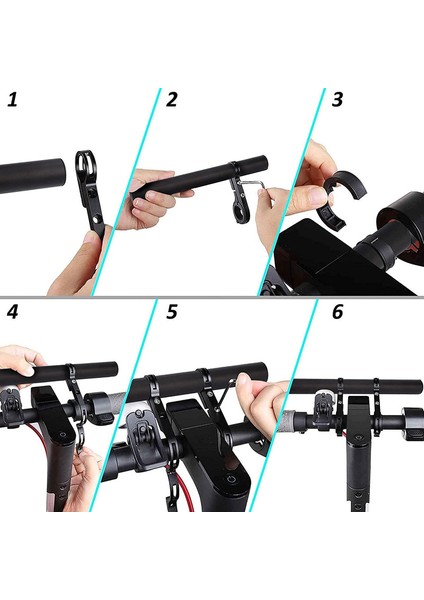 Bisiklet Gidon Uzatıcı, Alüminyum Alaşımlı Bisiklet Gidon Uzatıcı 20CM, Işıklar, Çift Kelepçeli Telefon Tutucular (Mavi) (Yurt Dışından) indirimleri