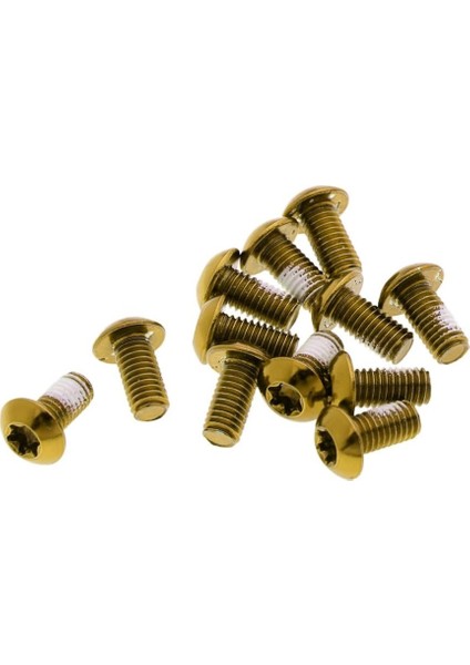 12 Adet/kutu Disk Cıvataları Rotorlu Dağ Bisikletleri Için Montaj Fren Diskleri Çelik M5X10MM (Altın) (Yurt Dışından)
