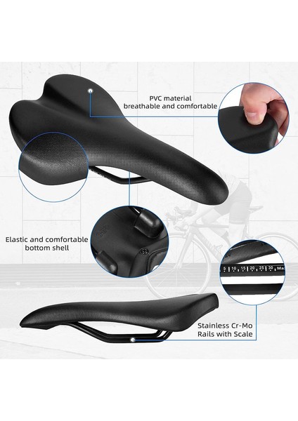 Yol Bisikleti Selesi Rahat Vintage Sentetik Deri Mtb Sele Çift Siyah (Yurt Dışından) fiyatları