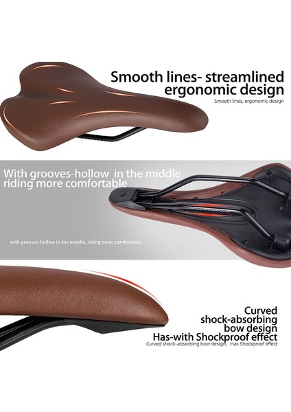 Yol Bisikleti Selesi Rahat Vintage Sentetik Deri Mtb Sele Çift Siyah (Yurt Dışından) fırsatları