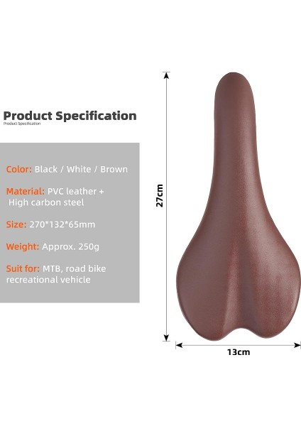 Yol Bisikleti Selesi Rahat Vintage Sentetik Deri Mtb Sele Çift Siyah (Yurt Dışından) indirimleri