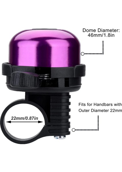 2 Adet Bisiklet Zili, Yetişkinler Çocuklar Kızlar Için Bisiklet Zili (Mor) (Yurt Dışından) fırsatları