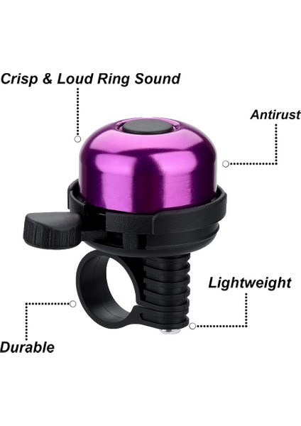 2 Adet Bisiklet Zili, Yetişkinler Çocuklar Kızlar Için Bisiklet Zili (Mor) (Yurt Dışından) indirimleri