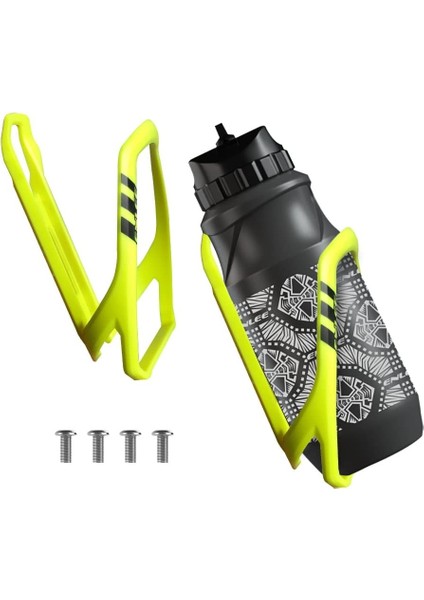 2 Parçalı Pc Hafif Su Şişesi Kafesi, Yetişkin Erkek ve Kadın Için, Dağ Bisikleti/yol Bisikleti/yarış Için Uygun (Floresan Sarı, 14 * 7.3cm) (Yurt Dışından)