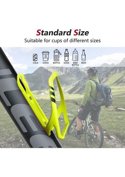 2 Parçalı Pc Hafif Su Şişesi Kafesi, Yetişkin Erkek ve Kadın Için, Dağ Bisikleti/yol Bisikleti/yarış Için Uygun (Floresan Sarı, 14 * 7.3cm) (Yurt Dışından) modelleri