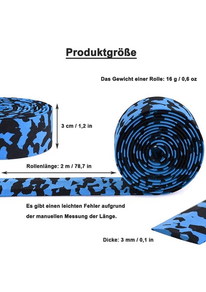 Bir Çift Bisiklet Gidonu, Bisiklet Gidon Bandı, Gidon Bandı, Gidon Kapaklı, Çoğu Bisiklet Için Kullanılır (Mavi Kamuflaj, 2m * 30MM * 3mm) (Yurt Dışından) modelleri