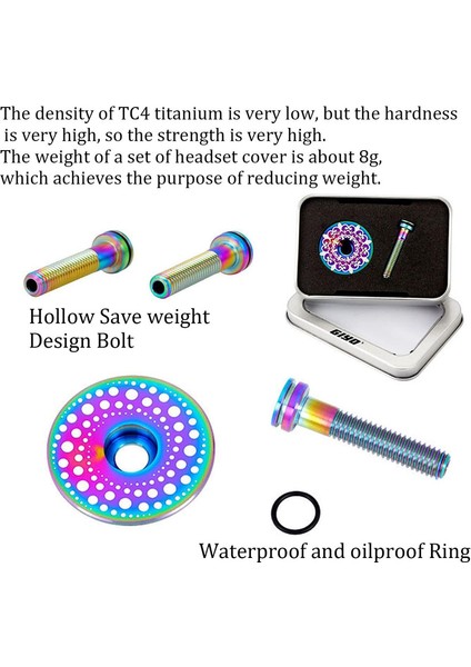 Bisiklet Kaskı Için Üst Kapak, Içi Boş Cıvatalı Titanyum Tc4 Pvd Kaplama (Totem-Gold) (Yurt Dışından) modelleri