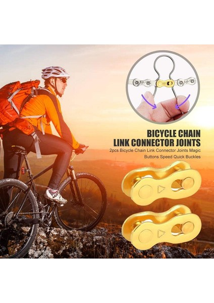 2 Pairs Maillons De Chaîne De Vélo Connecteur De Chaîne De Vélo Attaches Rapides Maillons Manquants Pour Chaîne Vélo (Universal 6/7/8 Speed - Gold) (Yurt Dışından) fırsatları