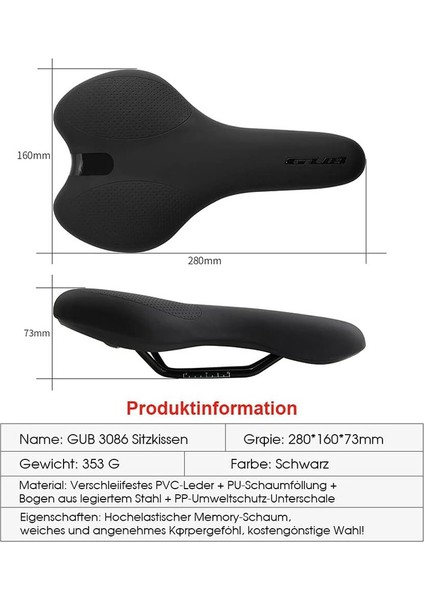 Son Derece Esnek Hafızalı Köpük Dolgulu Mtb Bisiklet Selesi (Siyah) (Yurt Dışından) fiyatları